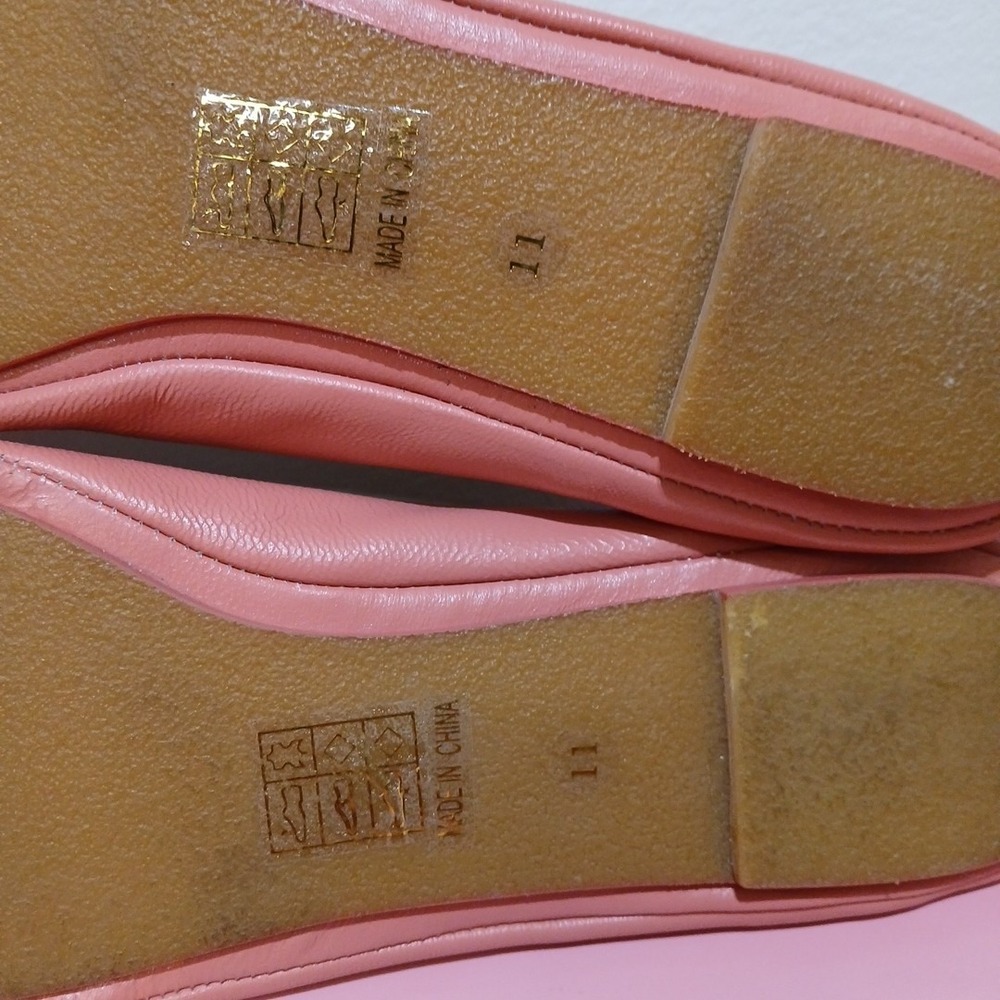 Poetic License London Women's Size 11 Pink Leather Ivory Lace Mary Jane Flats - Picture 9 of 9